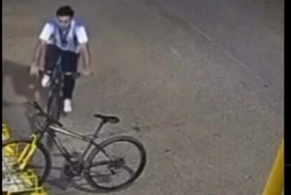 Captura de cámara de seguridad. El ladrón en acción.