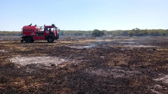 El fuego afectó cerca de 13 hectáreas de soja en un campo de Pehuajó Sur