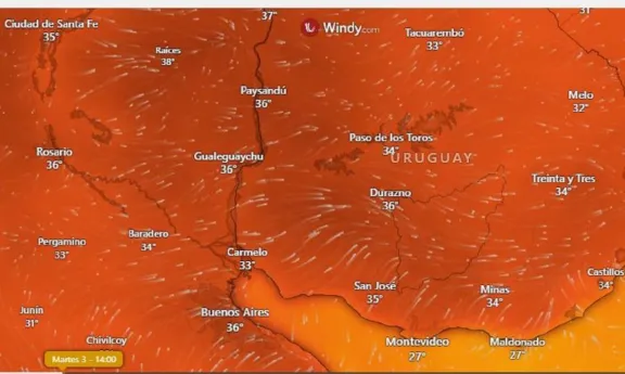 Gualeguaychú tiene la segunda sensación térmica más alta del país