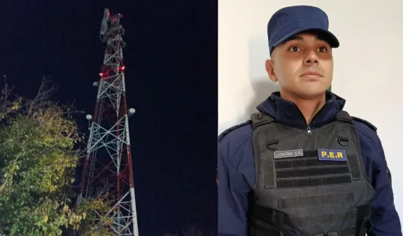 Policía de Urdinarrain escaló una torre de 100 metros para rescatar a un joven