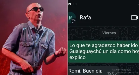 Le escribió a su ex por la muerte del Indio y él respondió con una foto tomada en Gualeguaychú hace 12 años