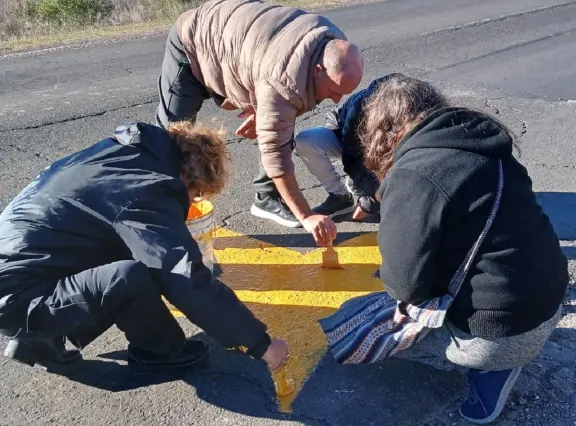 Pintaron la estrella amarilla de Jonathan Mohr en la Ruta 20, donde murieron cinco personas en enero