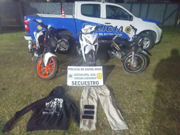 Picadas ilegales: secuestraron tres motos en una casa de Urdinarrain