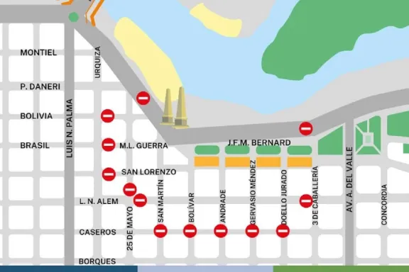 El mapa de los cortes de tránsito en la Costanera por la final del Mundial
